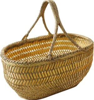 Hand Shopping Basket Vegetable Basket Picnic Food Holder Garden Hod Garden Basket Fruit Storage Basket Gardening Basket Vegetables Holder Basket with Handle Bamboo Basket