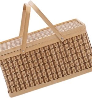 Bamboo Egg Basket Sturdy Storage Basket for Kitchen Harvesting Gardening Woven Craft