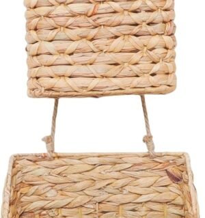 Wall Hanging Water Hyacinth storage baskets,Woven Rustic Farmhouse Door Baskets for decor,Small and Large Size