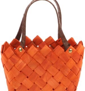 Front Door Basket, Handmade Woven Wicker Hanging Storage Basket - Small Wall Mounted Rattan Planter - for Home Garden Wedding Farmhouse, 8.19 * 3 * 4.68inch