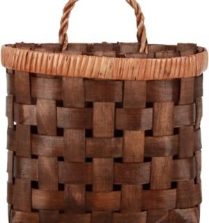 Bamboo Storage Basket for Wall Woven Mounted Basket for Flower and Essentials Farmhouse Kitchen Home Garden Entryway Doors Organizer.