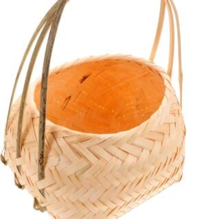 Storage Baskets Kitchen Egg Holder Fruit Basket Handle Decorative Woven Baskets Smooth Surface Sturdy and Comfortable Egg Holder for Daily Use 1pc