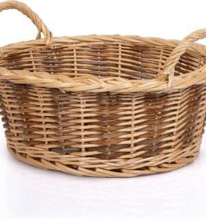 Small Empty Gift Basket to Fill Chocolate,Nuts,Coffee,Cookies for Women,Holiday,Easter,Mother's Day,Birthday,Present Hamper with Handle,Small